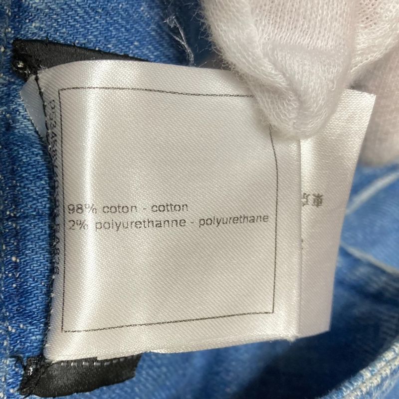 Chanel Coco Mark Button Panel Denim Skirt P53468 Size 36 Blue Ladies Used