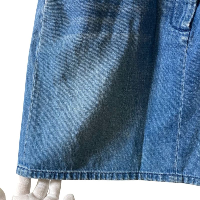 Chanel Coco Mark Button Panel Denim Skirt P53468 Size 36 Blue Ladies Used