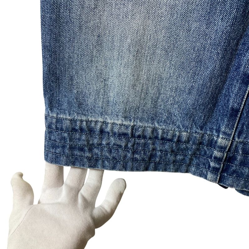 Chanel Coco Mark Button Tight Denim Skirt P55976 Size 36 Blue Ladies Used