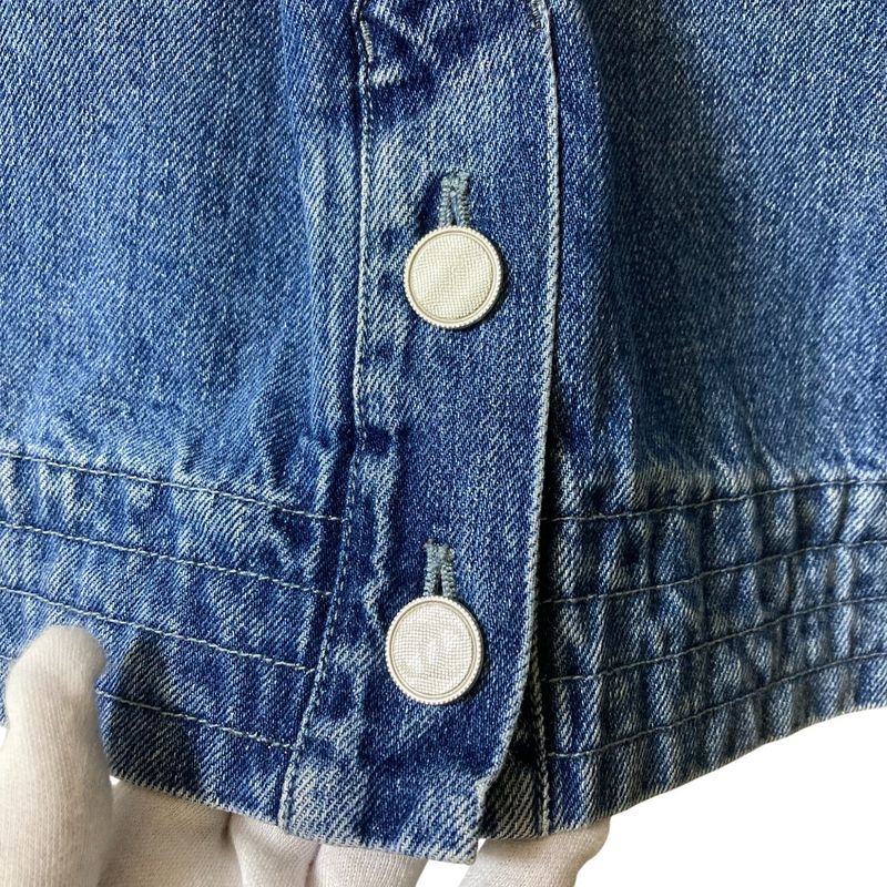 Chanel Coco Mark Button Tight Denim Skirt P55976 Size 36 Blue Ladies Used