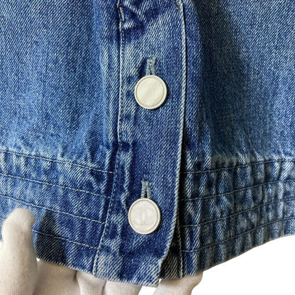 Chanel Coco Mark Button Tight Denim Skirt P55976 Size 36 Blue Ladies Used