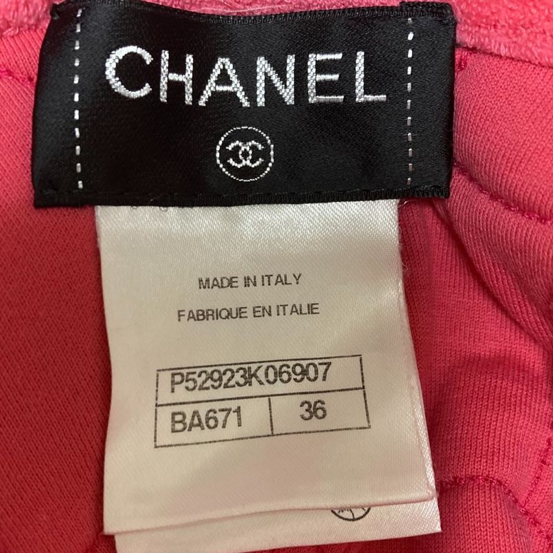 Good Chanel Camellia Coco Mark Sleeveless Pile Dress P52923 Size 36 Pink Ladies