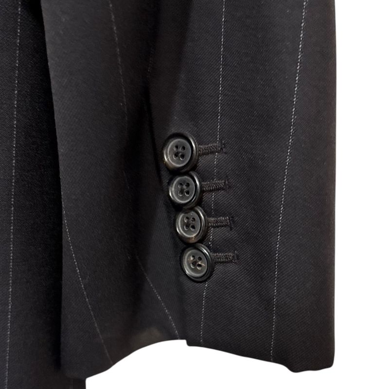 Good Prada Striped Tailored Jacket + Slacks Pants Suit Set-Up Size 44r Dark