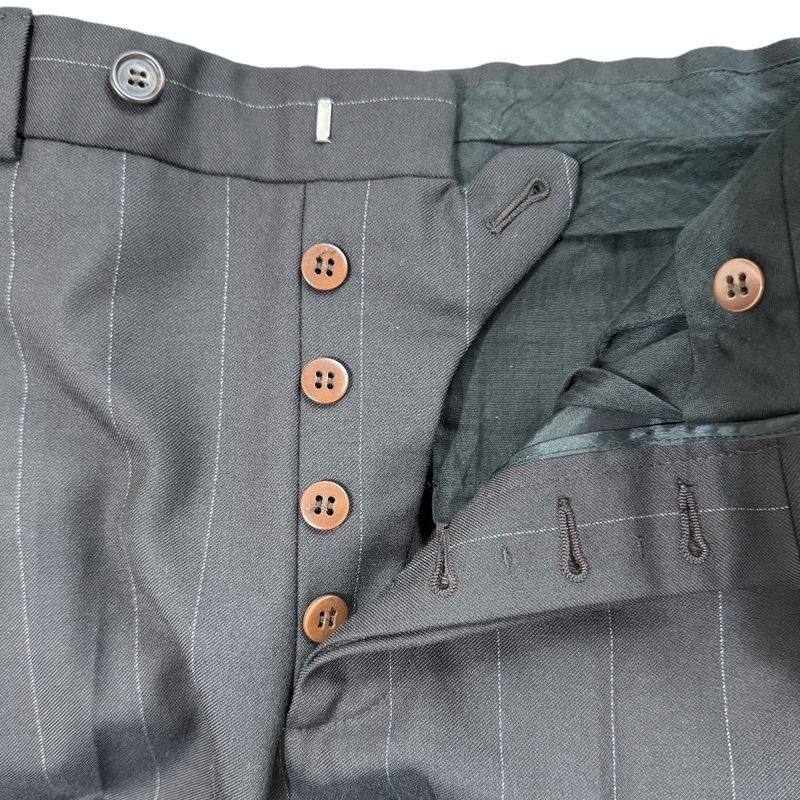 Good Prada Striped Tailored Jacket + Slacks Pants Suit Set-Up Size 44r Dark