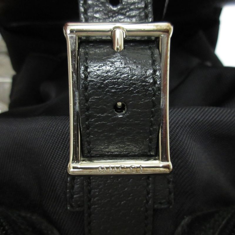 Gucci Nylon Leather Backpack Sac Black Women's Used