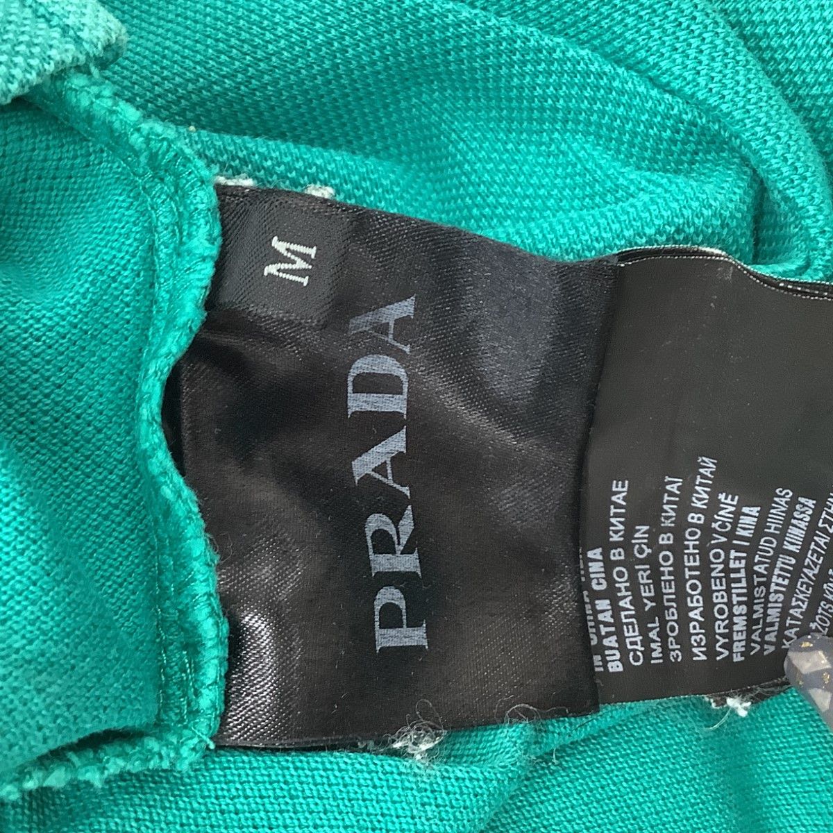 Prada Men's Polo Shirt Size M Emerald Green