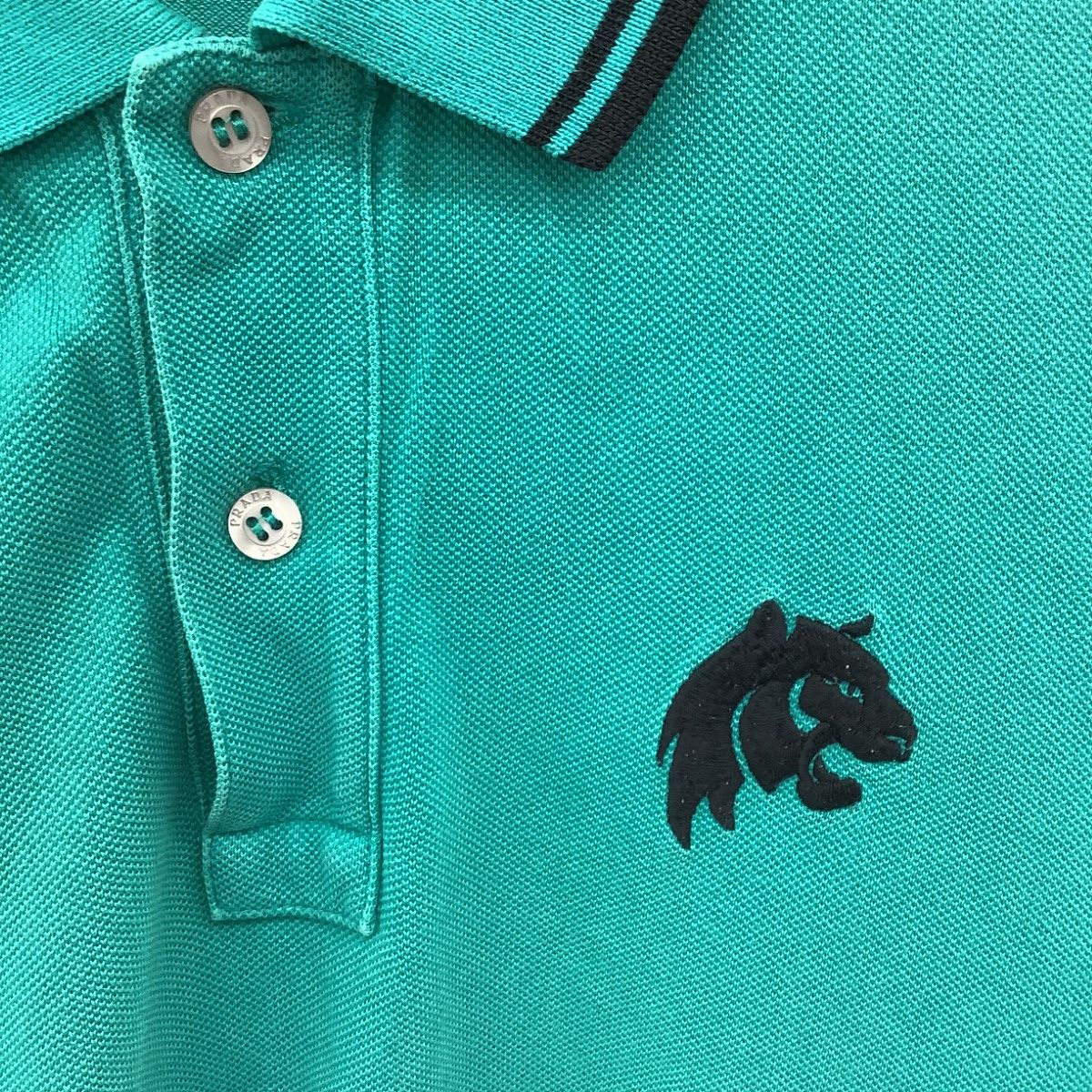 Prada Men's Polo Shirt Size M Emerald Green
