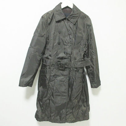 Good Prada Vintage Nylon Belted Padded Coat Double Coat M Khaki Women's Used