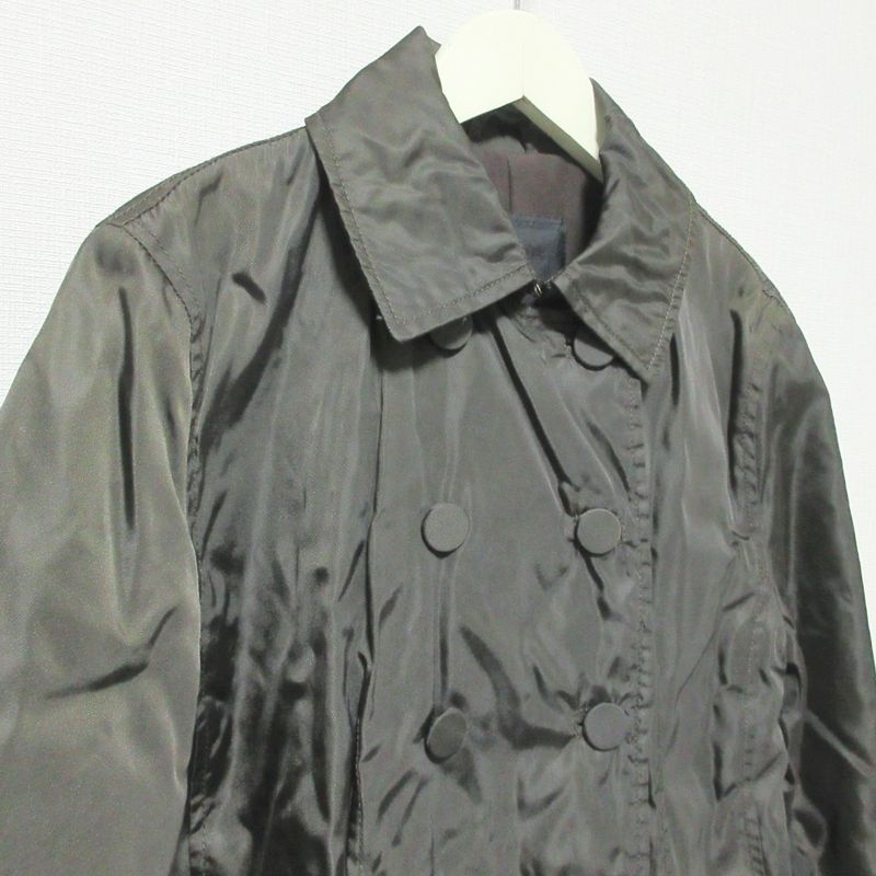 Good Prada Vintage Nylon Belted Padded Coat Double Coat M Khaki Women's Used