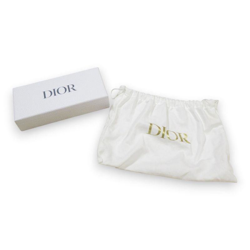 Christian DIOR CD Logo Embroidery Canvas Leather Belt 70 Navy And Beige Women's