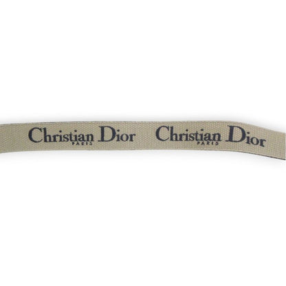 Christian DIOR CD Logo Embroidery Canvas Leather Belt 70 Navy And Beige Women's
