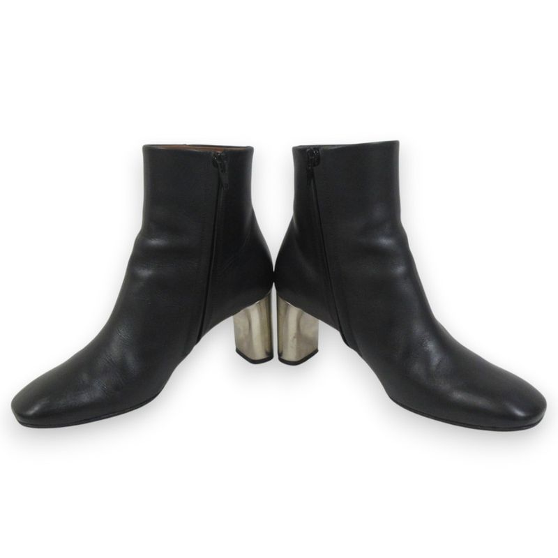 Good Celine Phoebe Period Metal Heel Leather Square Toe Short Boots 36 About