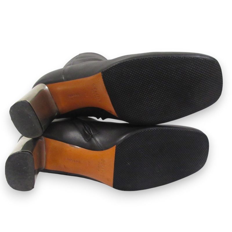 Good Celine Phoebe Period Metal Heel Leather Square Toe Short Boots 36 About