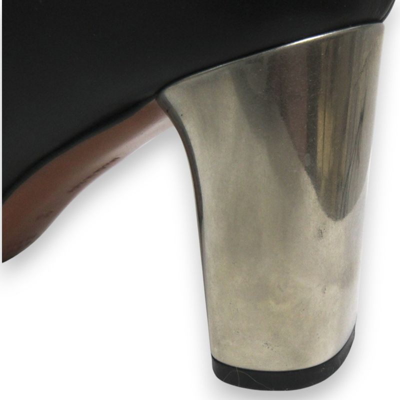 Good Celine Phoebe Period Metal Heel Leather Square Toe Short Boots 36 About