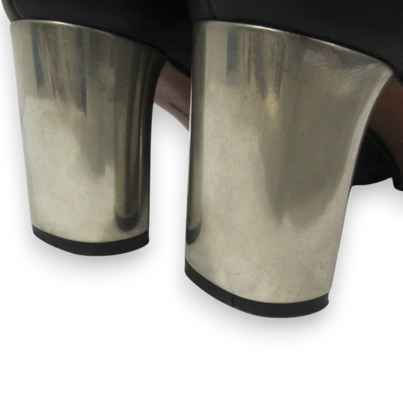 Good Celine Phoebe Period Metal Heel Leather Square Toe Short Boots 36 About