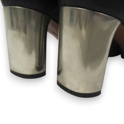 Good Celine Phoebe Period Metal Heel Leather Square Toe Short Boots 36 About