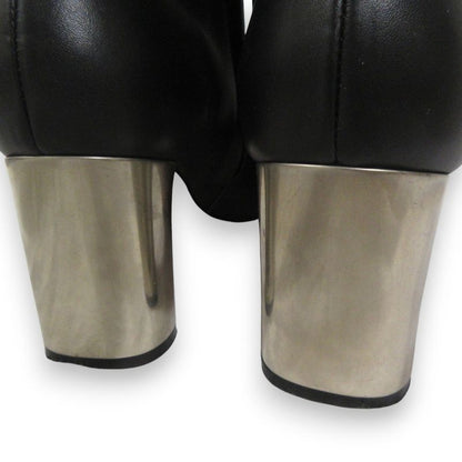 Good Celine Phoebe Period Metal Heel Leather Square Toe Short Boots 36 About
