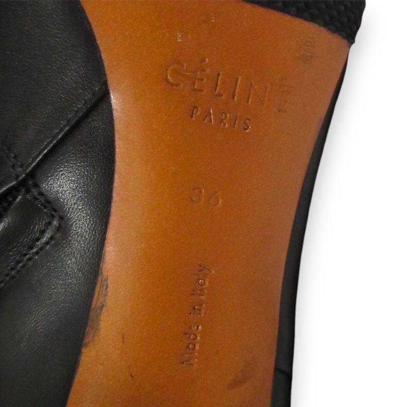 Good Celine Phoebe Period Metal Heel Leather Square Toe Short Boots 36 About