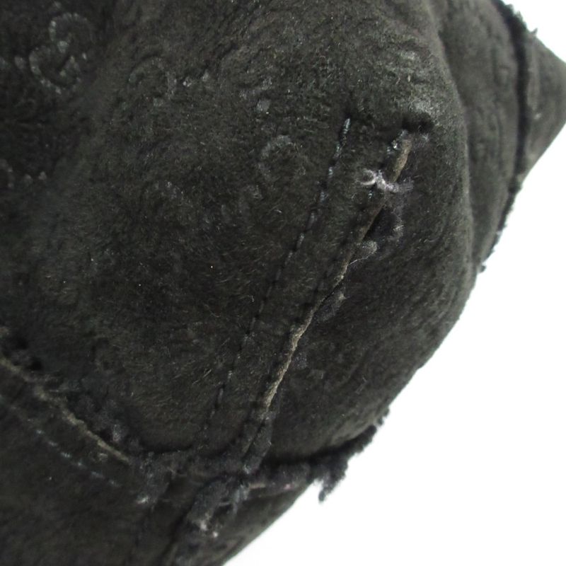 Good Gucci GG Pattern Mouton Tote Bag Handbag Black Ladies Used