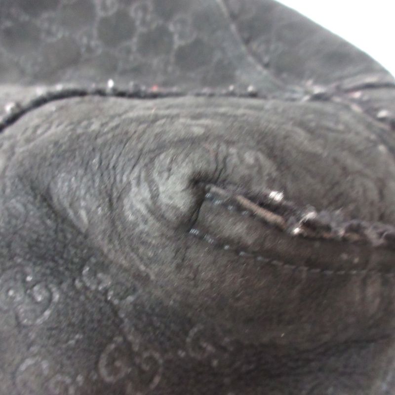 Good Gucci GG Pattern Mouton Tote Bag Handbag Black Ladies Used