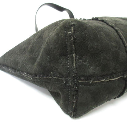 Good Gucci GG Pattern Mouton Tote Bag Handbag Black Ladies Used