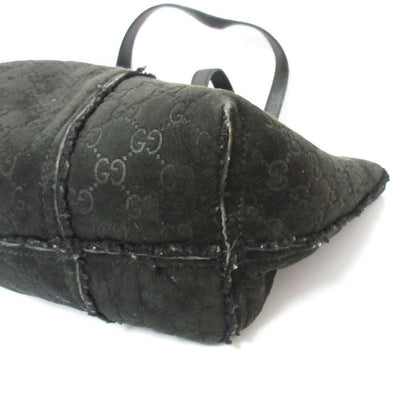 Good Gucci GG Pattern Mouton Tote Bag Handbag Black Ladies Used