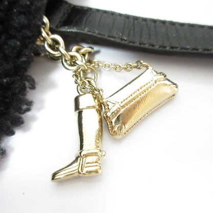 Good Gucci GG Pattern Mouton Tote Bag Handbag Black Ladies Used