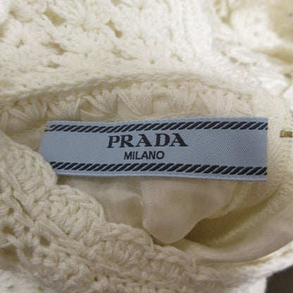 Prada Crochet Lace Sleeveless Mimolée Length Dress Size 40 Off White Women's
