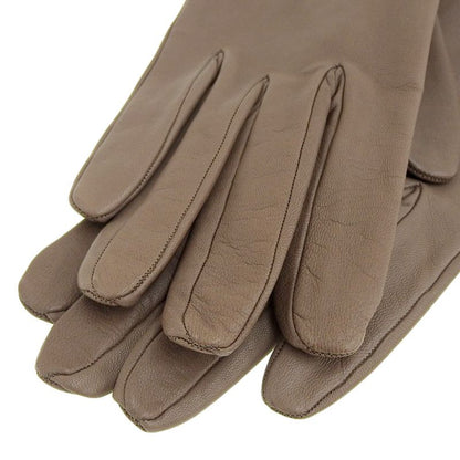 Hermes Glenan Hardware Leather Gloves 8 Brown Women's Used