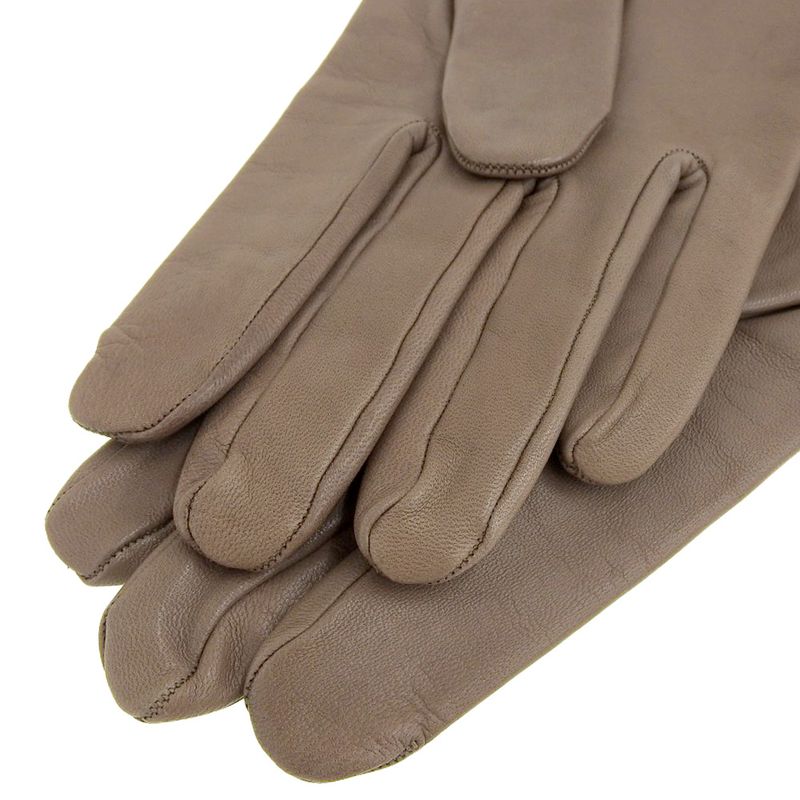 Hermes Glenan Hardware Leather Gloves 8 Brown Women's Used