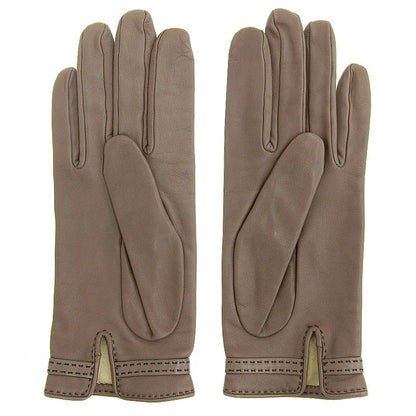 Hermes Glenan Hardware Leather Gloves 8 Brown Women's Used