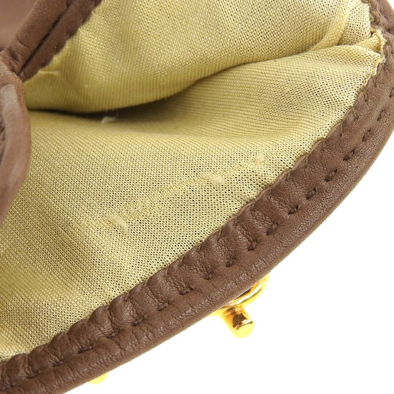 Hermes Grennan Hardware Leather Gloves 7 1/2 Brown Women's Used