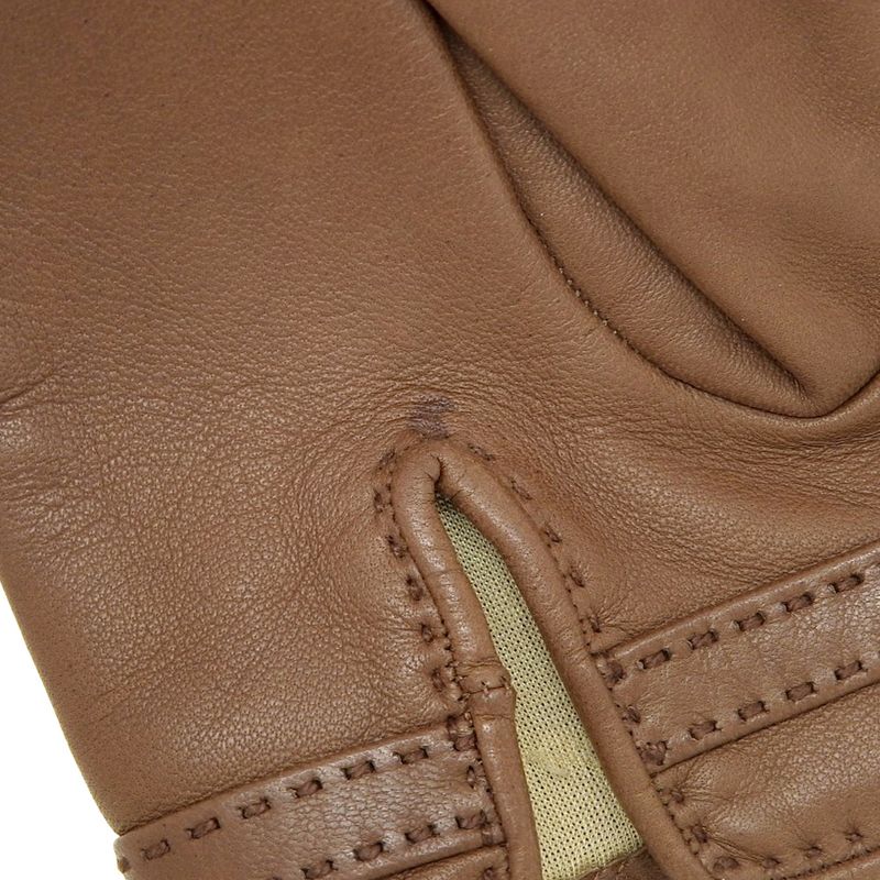 Hermes Grennan Hardware Leather Gloves 7 1/2 Brown Women's Used