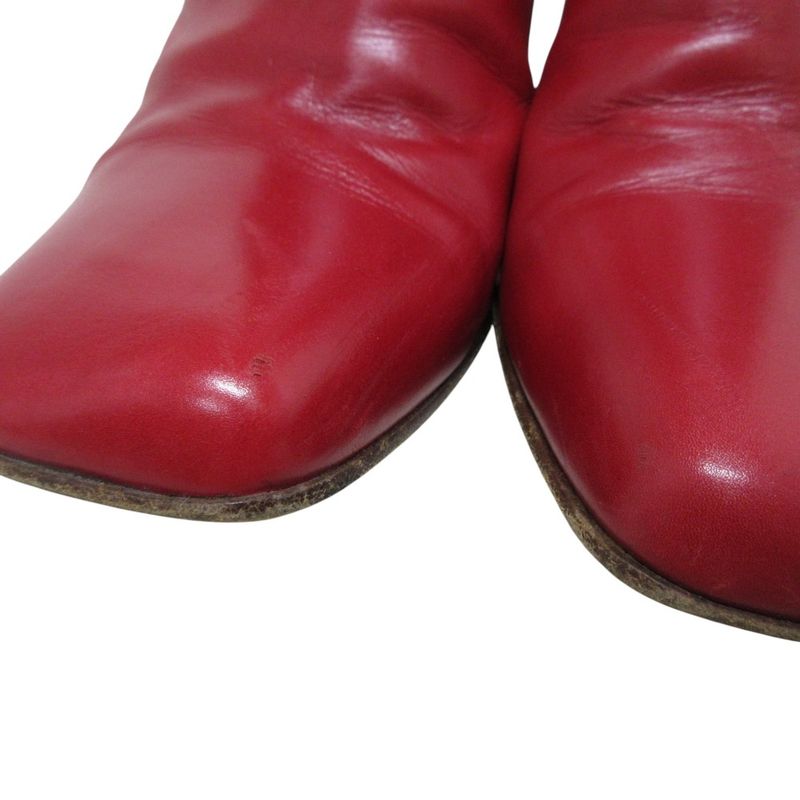 Good Louis Vuitton Frill Square Toe Leather Short Boots 37 1/2 24.0cm (9.45in)