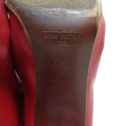 Good Louis Vuitton Frill Square Toe Leather Short Boots 37 1/2 24.0cm (9.45in)