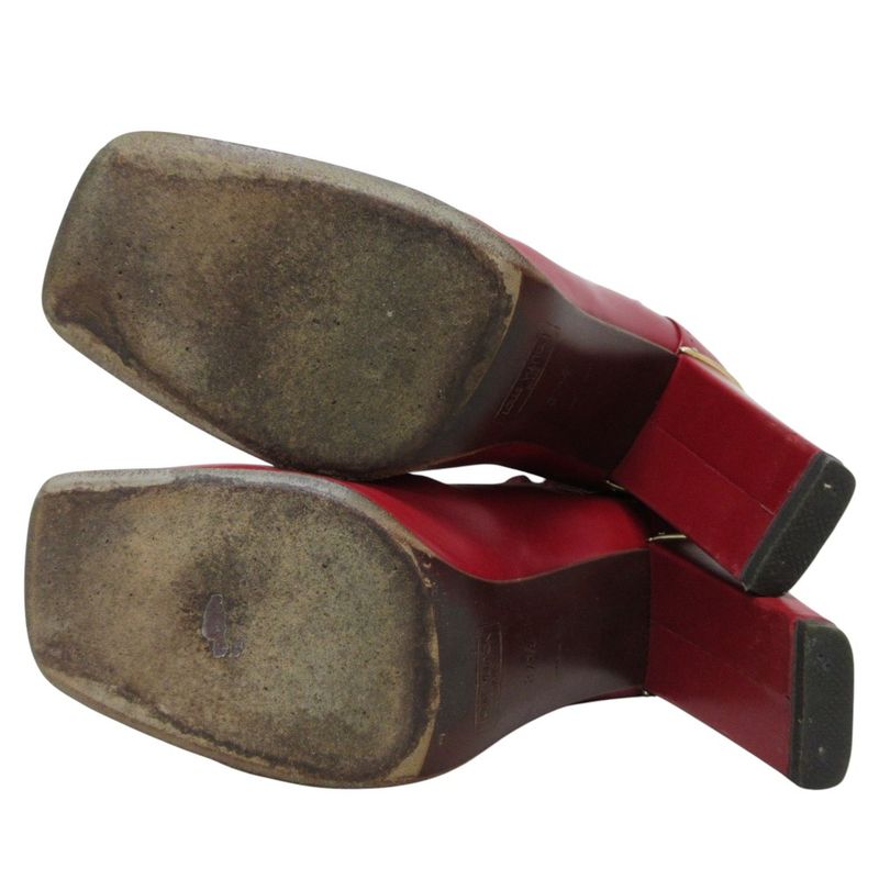 Good Louis Vuitton Frill Square Toe Leather Short Boots 37 1/2 24.0cm (9.45in)