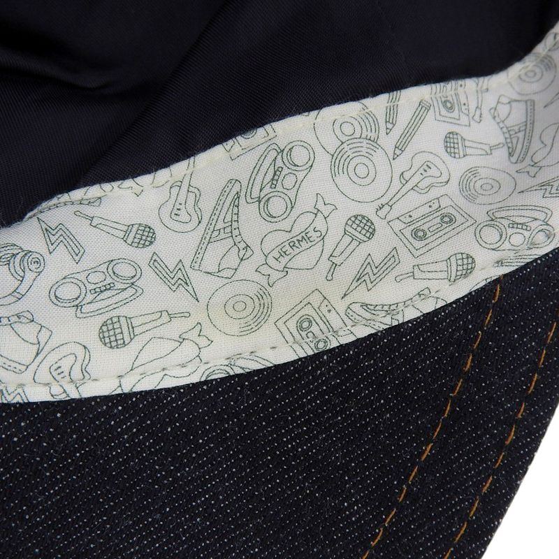 Hermes Serie Button Denim Baseball Cap Size 58 Indigo Men's Used