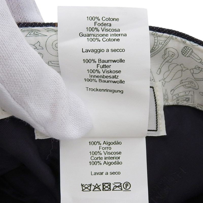 Hermes Serie Button Denim Baseball Cap Size 58 Indigo Men's Used