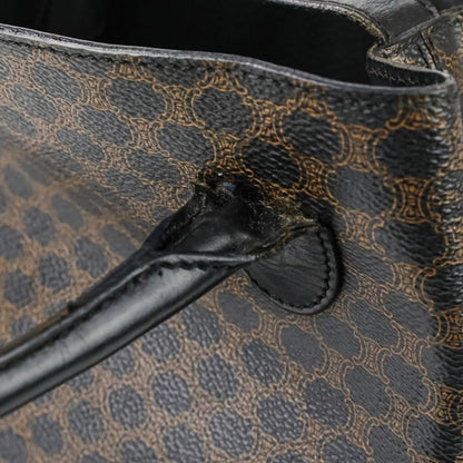 Good Celine Vintage Macadam Pattern Bucket Shape Bucket Tote Handbag Brown