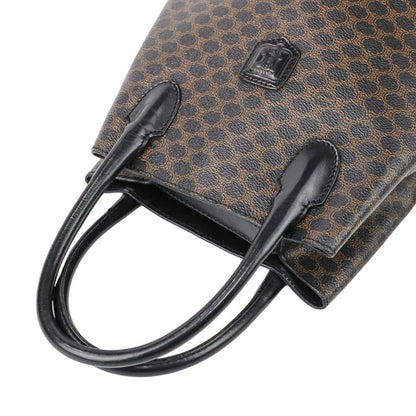 Good Celine Vintage Macadam Pattern Bucket Shape Bucket Tote Handbag Brown