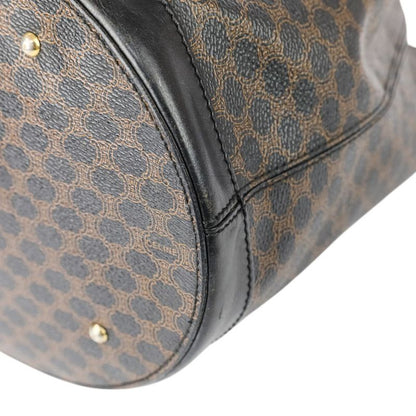 Good Celine Vintage Macadam Pattern Bucket Shape Bucket Tote Handbag Brown