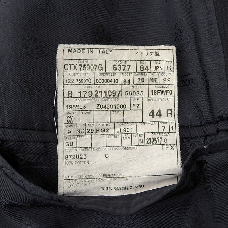 Good Gucci Emblem Logo Leather Cut Tailored Jacket 44r Black Men's Used