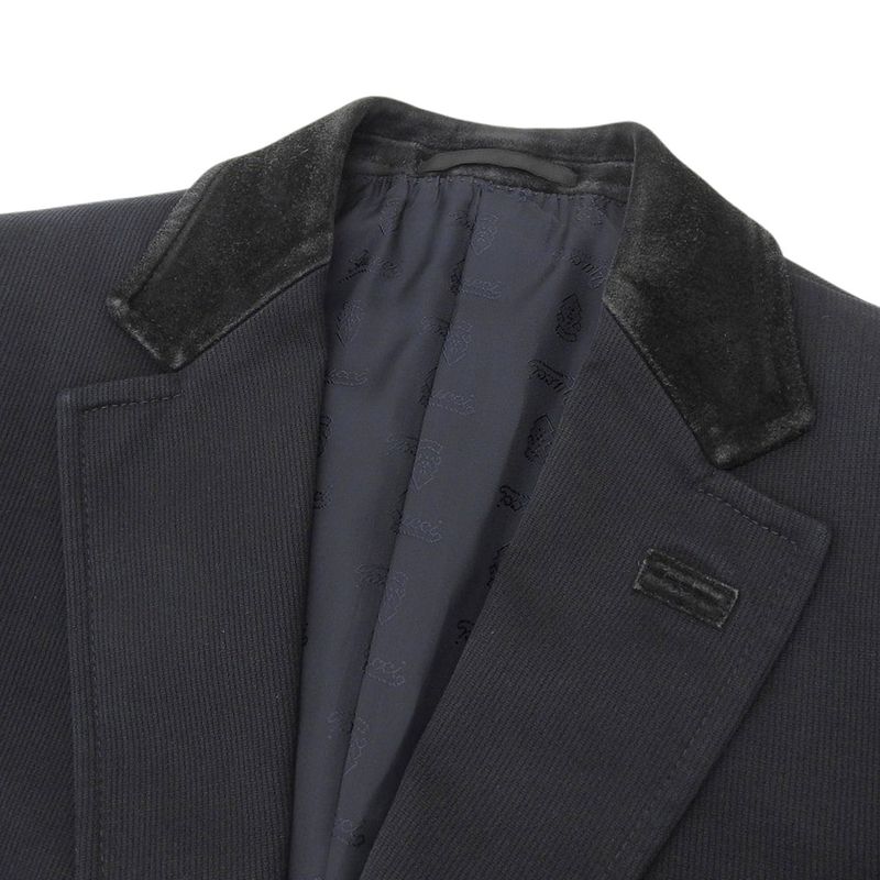 Good Gucci Emblem Logo Leather Cut Tailored Jacket 44r Black Men's Used