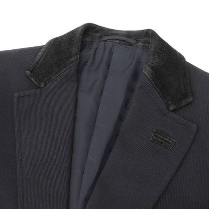 Good Gucci Emblem Logo Leather Cut Tailored Jacket 44r Black Men's Used