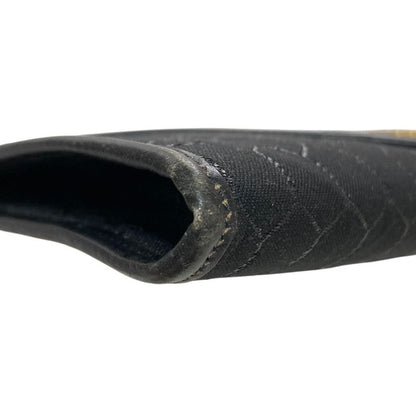 Good Christian Dior Vintage Chain Canvas Shoulder Bag Black Ladies Used