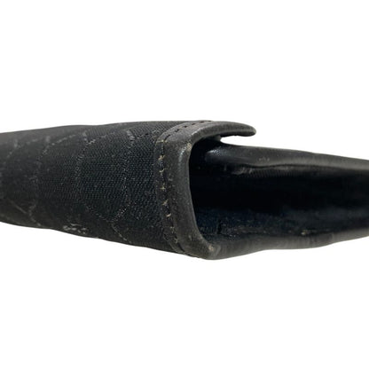 Good Christian Dior Vintage Chain Canvas Shoulder Bag Black Ladies Used