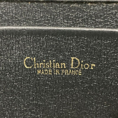 Good Christian Dior Vintage Chain Canvas Shoulder Bag Black Ladies Used