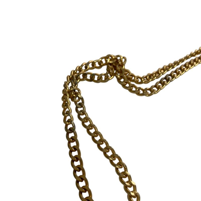 Good Christian Dior Vintage Chain Canvas Shoulder Bag Black Ladies Used