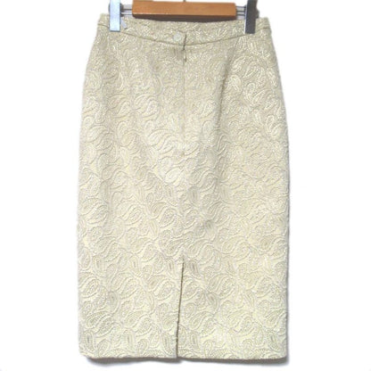 Celine Paisley Pattern Lame Jacquard Jacket + Knee Length Skirt Setup Size 38