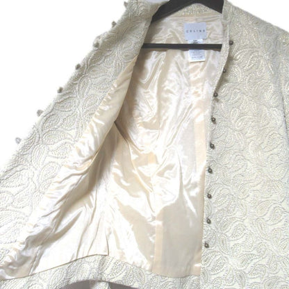 Celine Paisley Pattern Lame Jacquard Jacket + Knee Length Skirt Setup Size 38